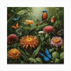 'Birds In The Garden' Canvas Print