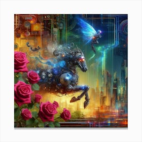 Fairy And Roses Canvas Print