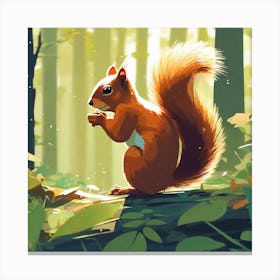 Squirrel In The Woods 43 Canvas Print