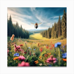 Bee In The Meadow 1 Canvas Print