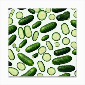 Cucumbers On A White Background 7 Canvas Print