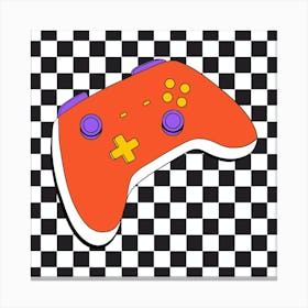 Retro Checkerboard Gaming  Canvas Print