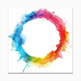 Watercolor Circle Frame 2 Canvas Print