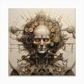 Skull And Gears Canvas Print