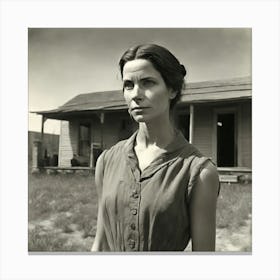 Woman In Front Of A House Canvas Print