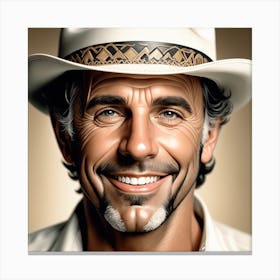 Portrait Of A Man In A Hat Canvas Print