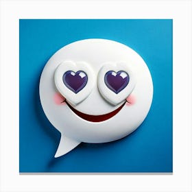 Firefly Heart Eyes Emoji With Speech Bubble On Blue Background 93449 Canvas Print