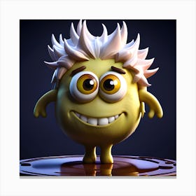 Splash Art 3dhd Chocolate Caramel Ice Cute Monster Upscaled Canvas Print