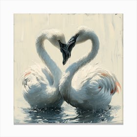 Two Flamingos In Love Canvas Print