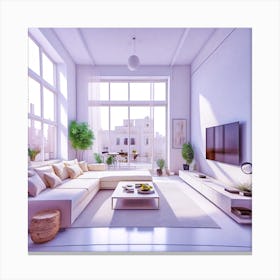 White Living Room Canvas Print