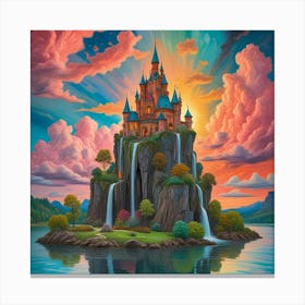 Enchanted Heights The Castle Of Cascading Waters (6) Canvas Print