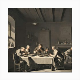 People in the table Canvas Print