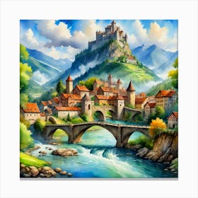 Castle In The Mountains Canvas Print