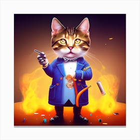 Cat In A Suit Canvas Print