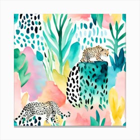 Leopards In The Jungle 05 Canvas Print