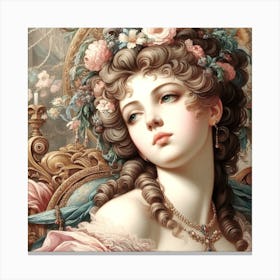 Lady With Flowers Canvas Print