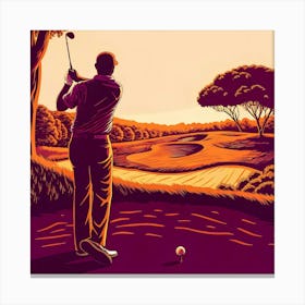 Golfer Playing Golf 10 Stampe su tela