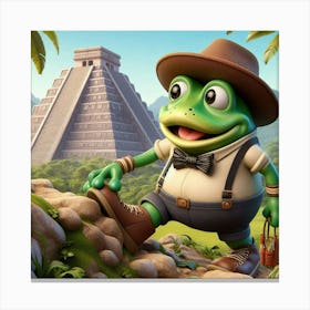 Frog In Hat 1 Canvas Print