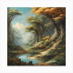 'River And Trees' Canvas Print