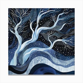 Tree In The Snow Canvas Print