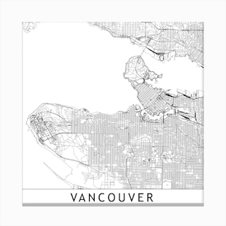 Vancouver Map Canvas Print