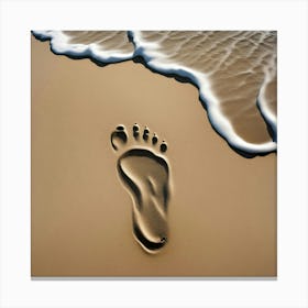 Foot on the Beach Sand Canvas Print