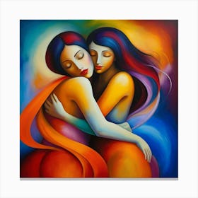 Two Women Hugging 6 Canvas Print