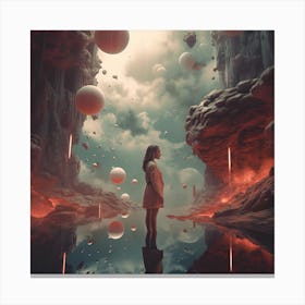 Girl In A Cave Canvas Print