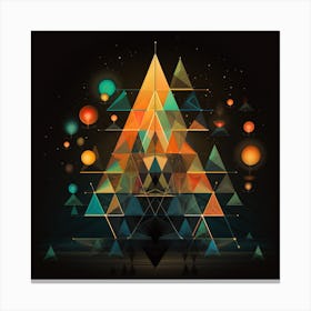 Geometric Christmas Tree 1 Canvas Print