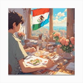 Mexican Flag 21 Canvas Print
