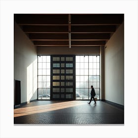 Person Walking In An Empty Room Canvas Print