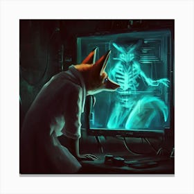 Fox In The Lab Canvas Print