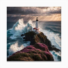 Lighthouse At Dusk Canvas Print