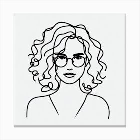 Portrait Of A Woman With Glasses Canvas Print