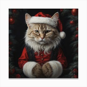 Santa Cat Canvas Print