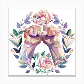 Abstract Floral Fists Women Empowerment Canvas Print