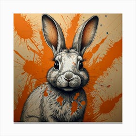 Rabbit Splatter Canvas Print