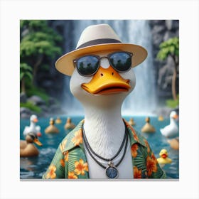 Duck In A Hat 1 Canvas Print