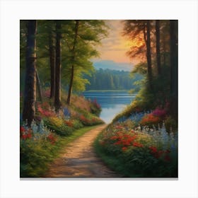 Lakeside Path Canvas Print