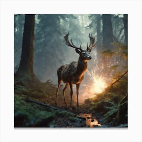 Deer In The Forest 56 Canvas Print