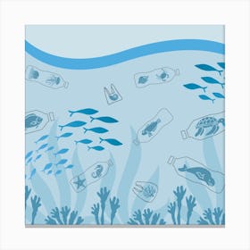 Plastic Waste Ocean Pollution Canvas Print