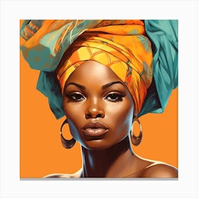 African Woman With Turban 4 Canvas Print