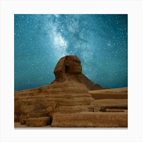 Giza Pyramids And Milky Way Canvas Print