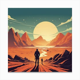 Man In The Desert Canvas Print