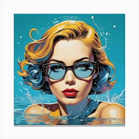 Girl In The Water Canvas Print