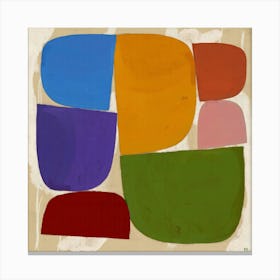 Square Abstract Colorful Composition Modern Style Canvas Print