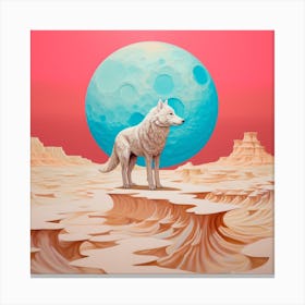 Wolf In The Desert Canvas Print