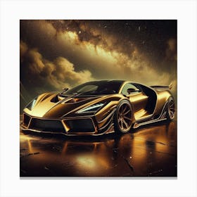 Golden Sports Car 18 Canvas Print