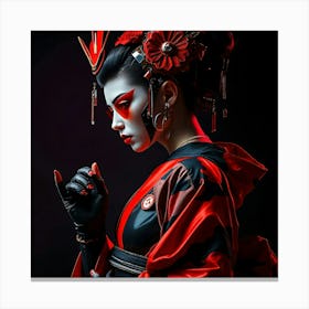 Future Geisha in Black and Red Lienzo