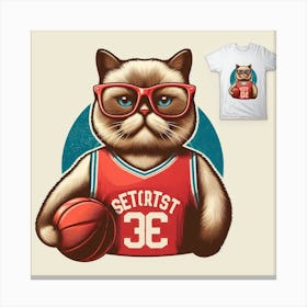 Basketball Cat Canvas Print